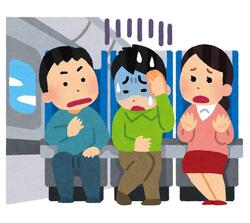 旅行中に病気になった人のイラスト