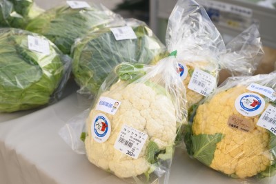 野菜を販売する様子