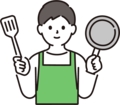 家族で食事をしているイラスト