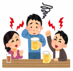 一気飲みを強制されている人のイラスト