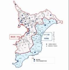 注意喚起の地域区分を表す地図