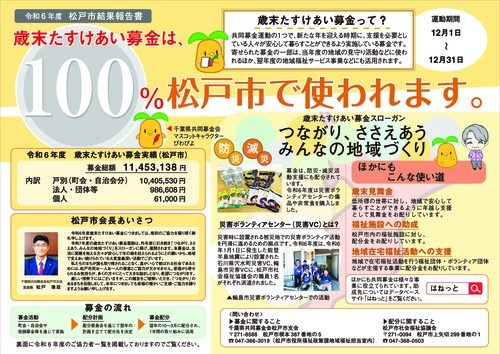 令和6年度歳末たすけあい募金結果報告書