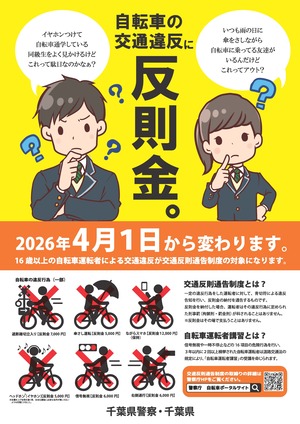 自転車の交通違反に反則金表