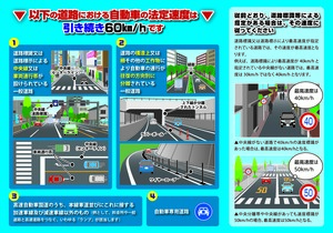 生活道路における自動車の法定速度が引き下げられますチラシ