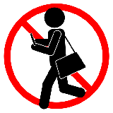 歩きながらスマートフォンを操作することを禁止するイラスト