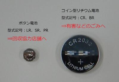 ボタン電池とコイン電池の画像