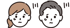 困っている人の顔のイラスト