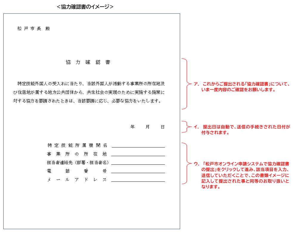 協力確認書イメージ