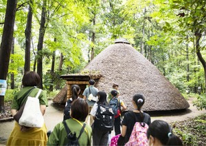 竪穴住居へ移動している写真