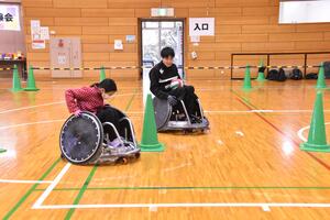 車いすラグビーのレクチャー