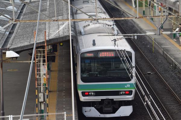 松戸駅に停車する常磐線（上野東京ライン）の画像