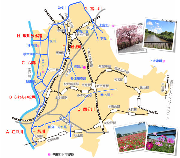 市内の川マップ
