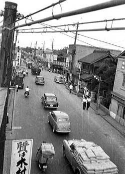 昭和30年ころ、本町付近の水戸街道