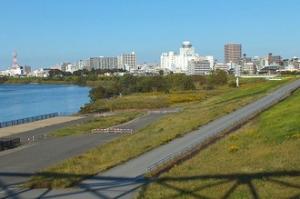 江戸川風景（旧葛飾橋西詰より）の写真