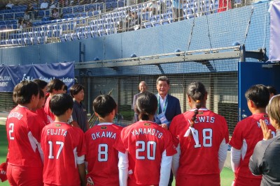 試合前のチームの様子