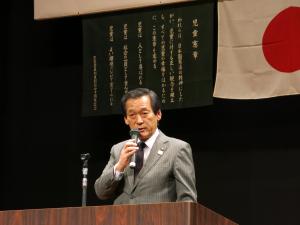 平成29年度松戸市民生委員児童委員協議会定期総会　市長挨拶の様子