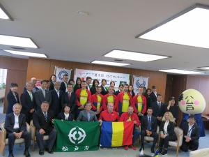 ルーマニア男子リレーチーム表敬訪問