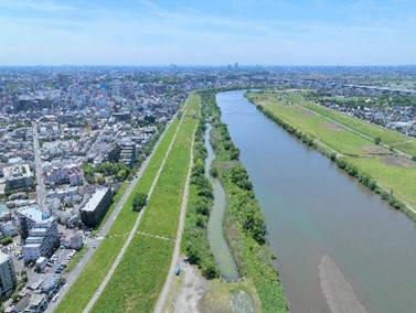 ふれあい松戸川上空写真