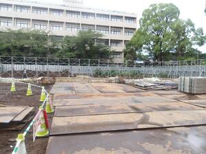 旧相模台住宅1号棟（基礎部）仮設工状況