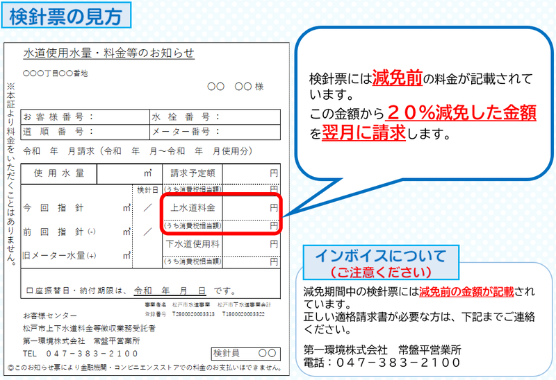 水道使用水量・料金等のお知らせ