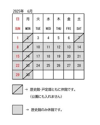 開館日カレンダー※展示替え休館あります！