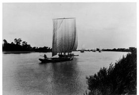 江戸川の帆掛け舟